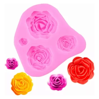 Molde de silicon en forma de rosas 3D para fondant - Image 2