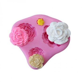 Molde de silicon en forma de rosas 3D para fondant