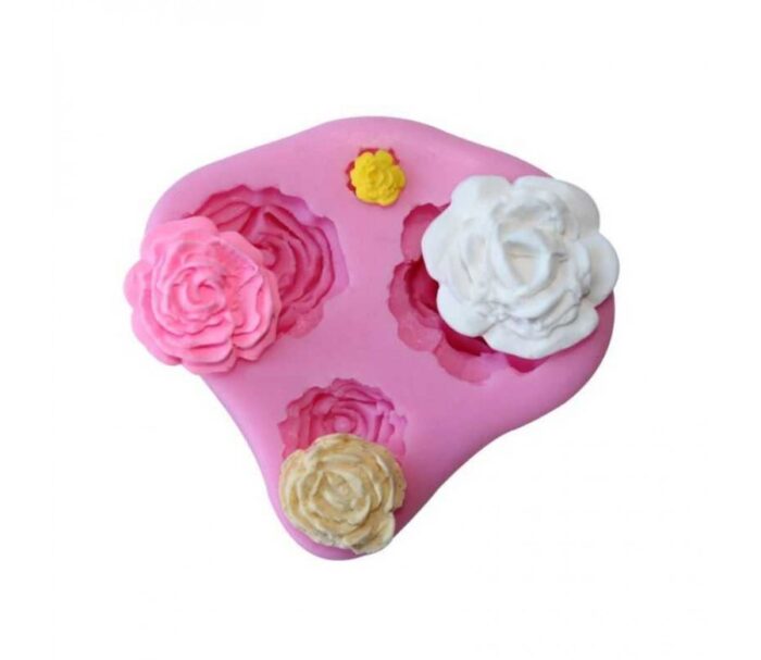 Molde de silicon en forma de rosas 3D para fondant