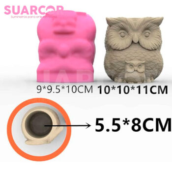 Molde De Silicon Macetero  En Forma De Buho - Image 2