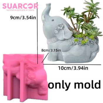 Molde De Silicon Macetero En Forma De Elefante - Image 2