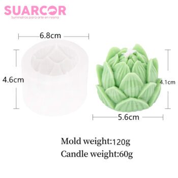 Molde De Silicon En Forma De Flor De Loto - Image 2